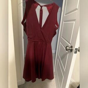 Tobi Burgendy Backless Dress